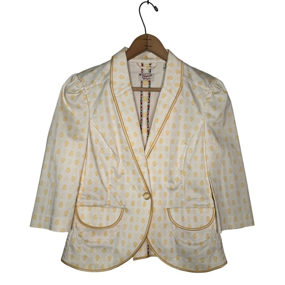 Original Penguin | Yellow Ladybug One Button Fitted Blazer Size 6 - Picture 1 of 10